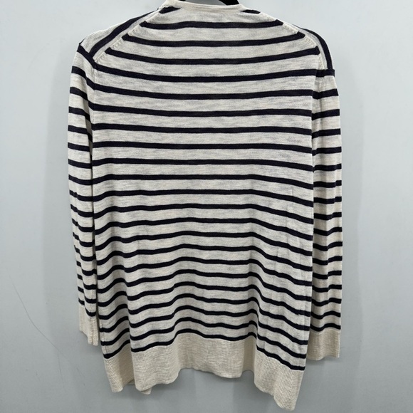MADEWELL white-navy striped open lightweight staple wardrobe cardigan. NWT XS - Picture 3 of 10